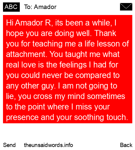 unsent message to Amador