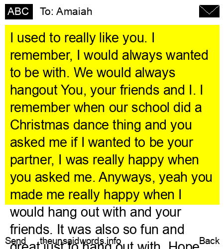 unsent message to Amaiah