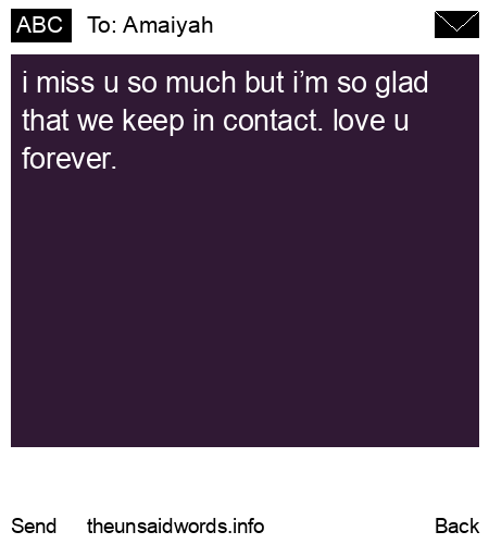unsent message to Amaiyah