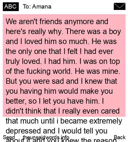 unsent message to Amana