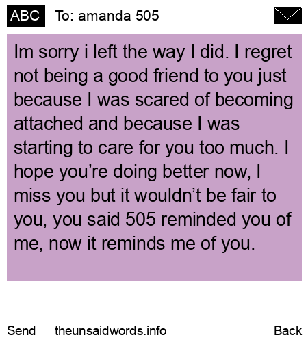 unsent message to amanda 505