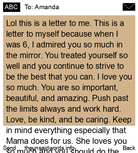 unsent message to Amanda