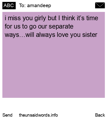 unsent message to amandeep