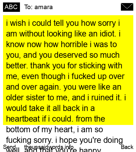 unsent message to amara