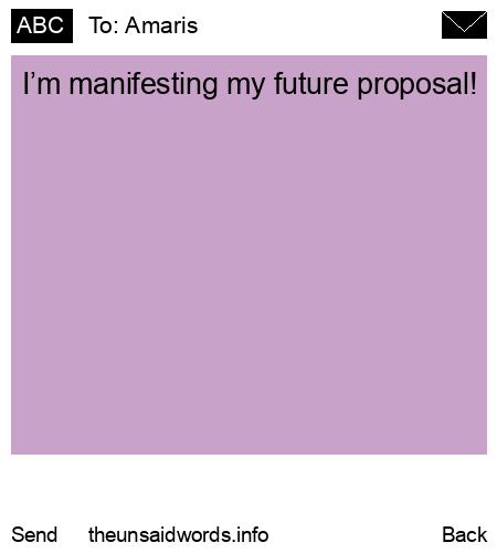 unsent message to Amaris 