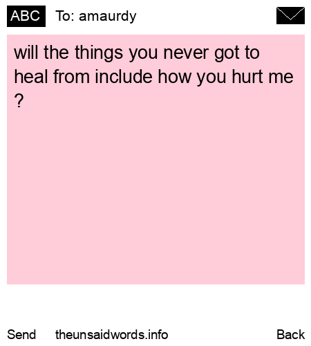 unsent message to amaurdy