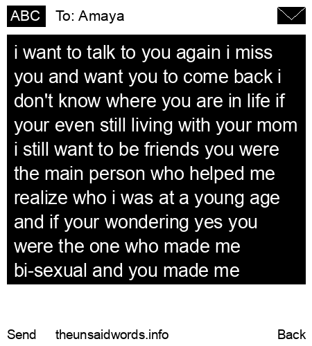 unsent message to Amaya