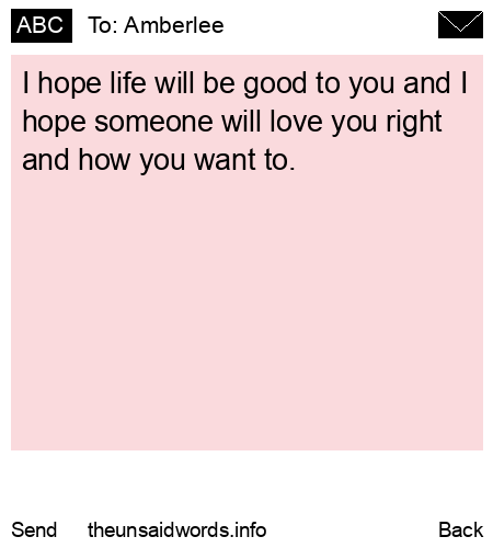unsent message to Amberlee