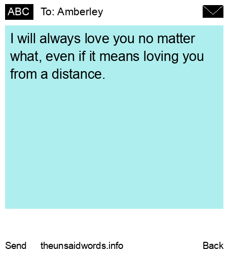 unsent message to Amberley