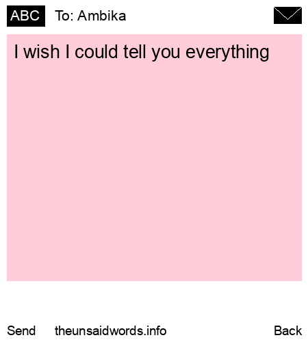 unsent message to Ambika