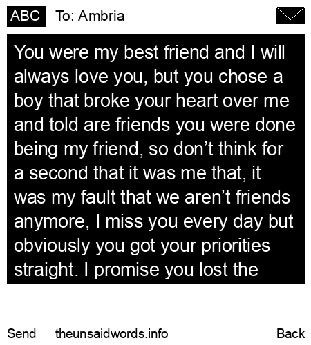 unsent message to Ambria