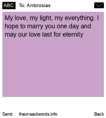 unsent message to Ambrosias