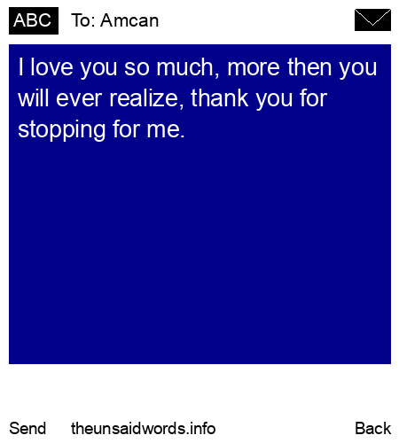 unsent message to Amcan