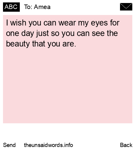 unsent message to Amea