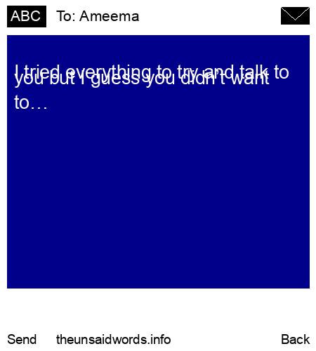 unsent message to Ameema