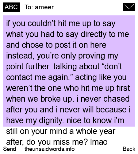 unsent message to ameer