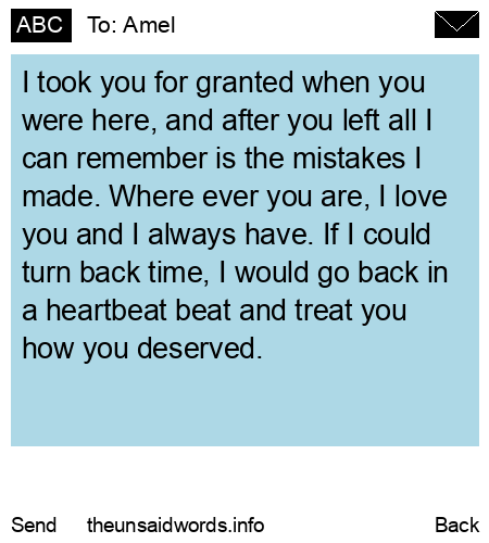 unsent message to Amel