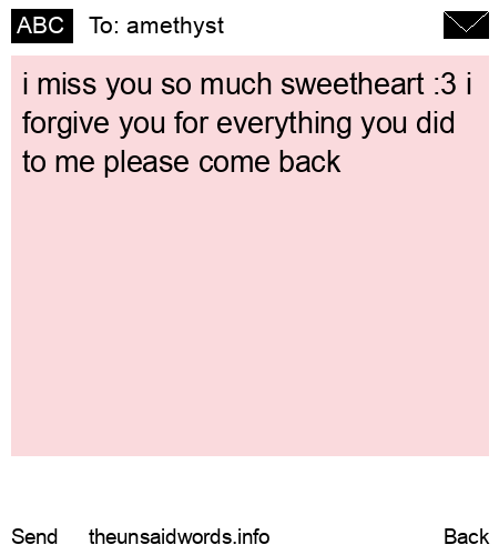 unsent message to amethyst
