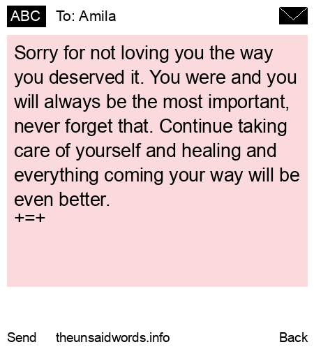 unsent message to Amila