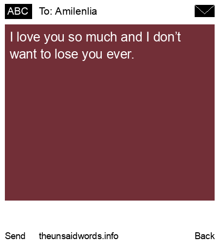 unsent message to Amilenlia