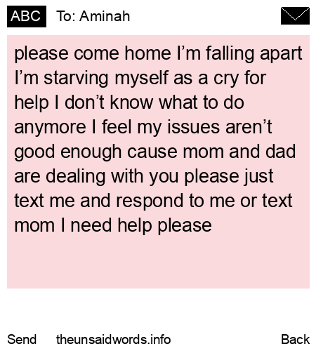 unsent message to Aminah