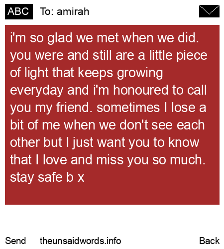 unsent message to amirah