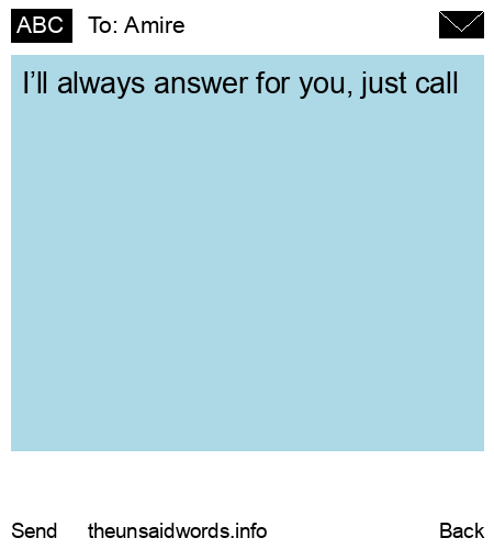 unsent message to Amire