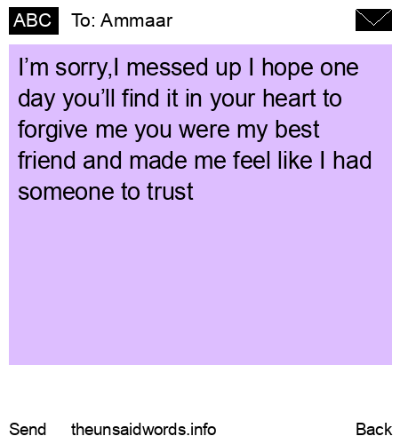 unsent message to Ammaar