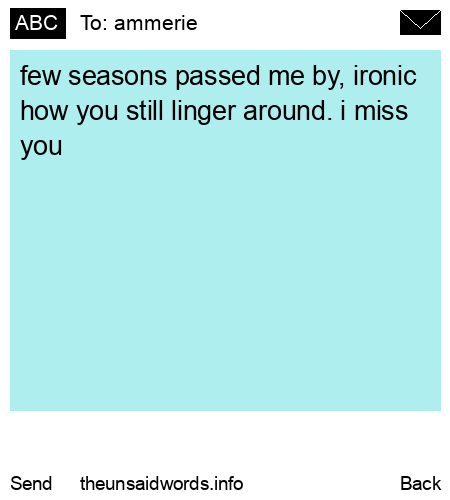 unsent message to ammerie