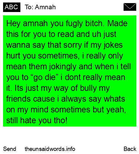unsent message to Amnah