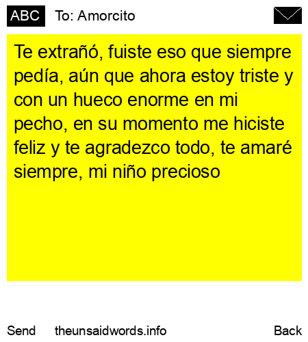 unsent message to Amorcito