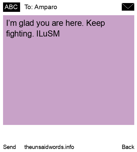 unsent message to Amparo