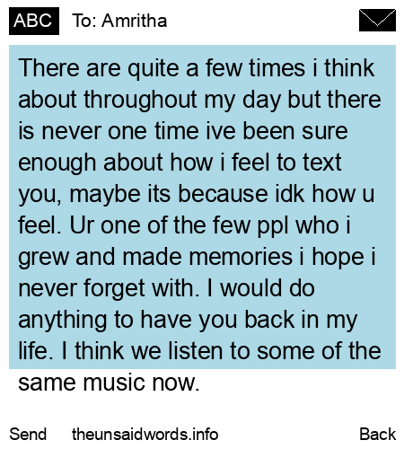 unsent message to Amritha