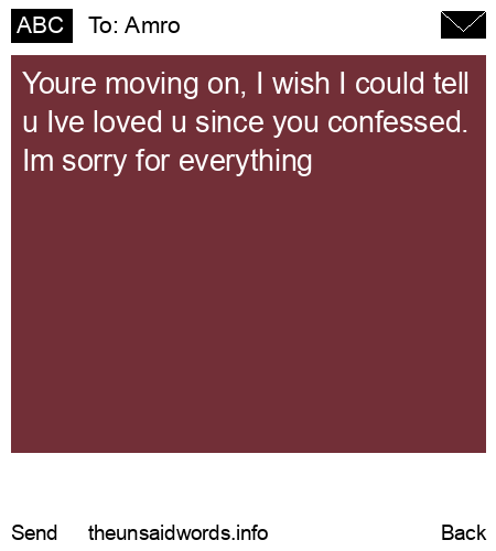 unsent message to Amro