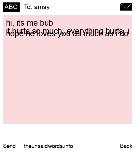 unsent message to amsy