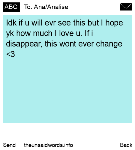 unsent message to Ana/Analise