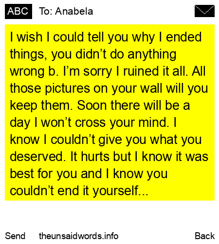unsent message to Anabela