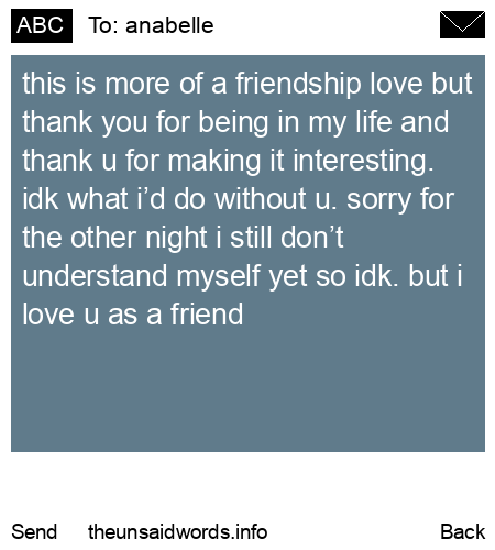 unsent message to anabelle