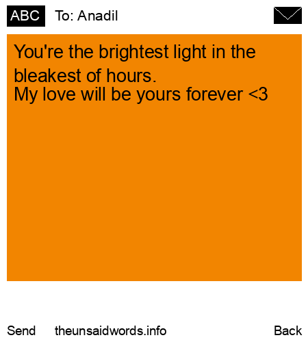 unsent message to Anadil