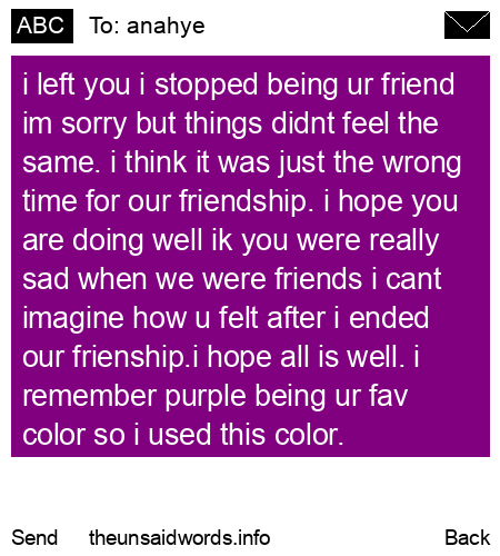 unsent message to anahye