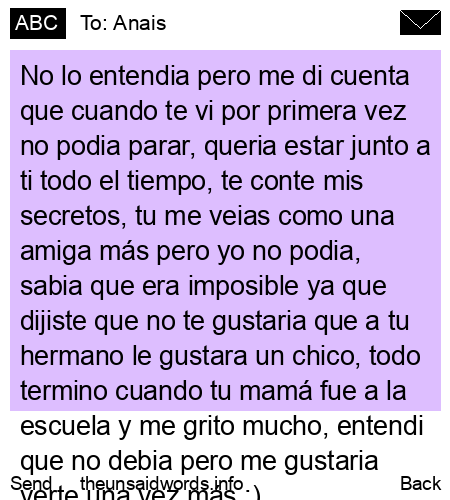 unsent message to Anais