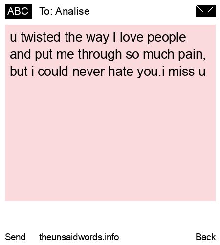 unsent message to Analise