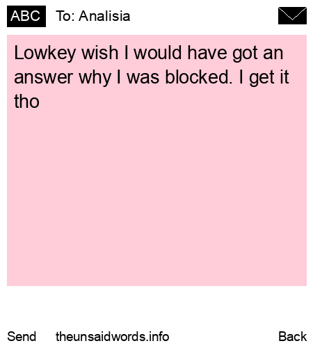 unsent message to Analisia 