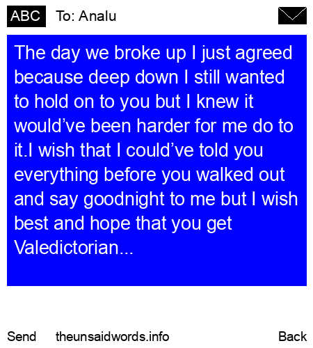 unsent message to Analu