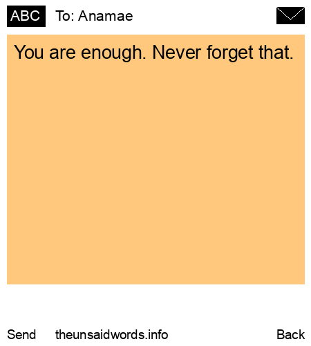 unsent message to Anamae