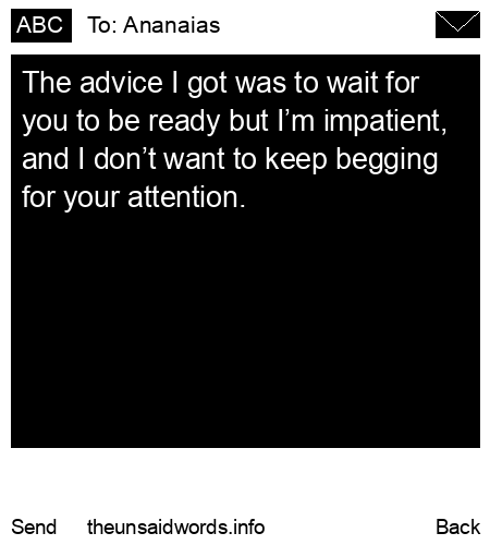 unsent message to Ananaias