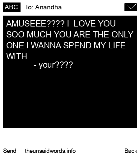 unsent message to Anandha 