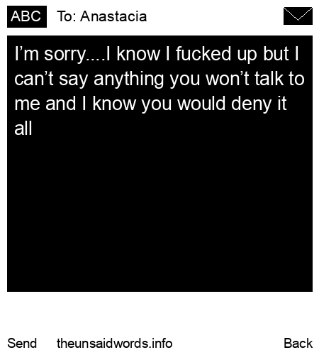 unsent message to Anastacia