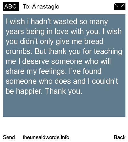 unsent message to Anastagio