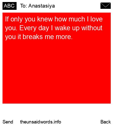 unsent message to Anastasiya